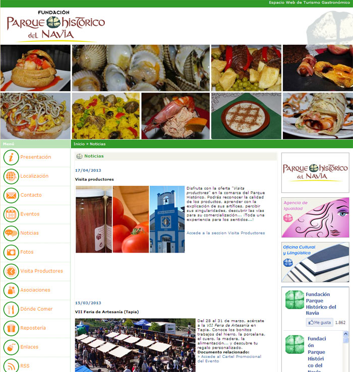 Espacio Web de Turismo Gastronómico - Edise Soluciones: diseño y desarrollo de páginas Web
