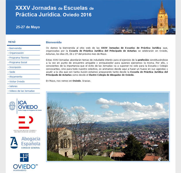 Página Web XXXV Jornadas de Escuelas de Práctica Jurídica - Edise Soluciones: diseño y desarrollo de páginas Web