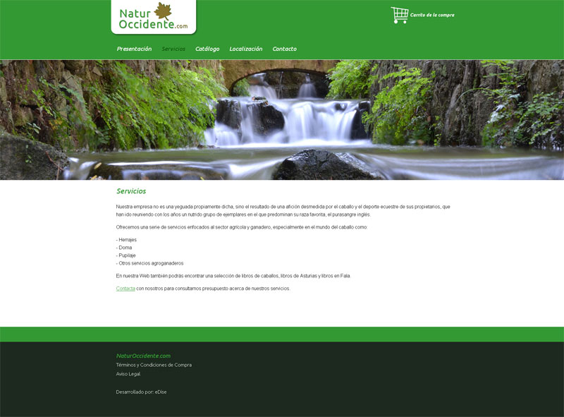Página Web NaturOccidente.com - Edise Soluciones: diseño y desarrollo de páginas Web