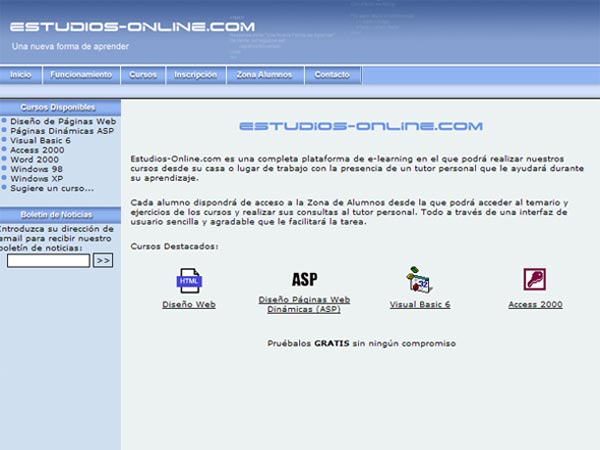 Portal Web de Estudios Online - Edise Soluciones: diseño y desarrollo de páginas Web