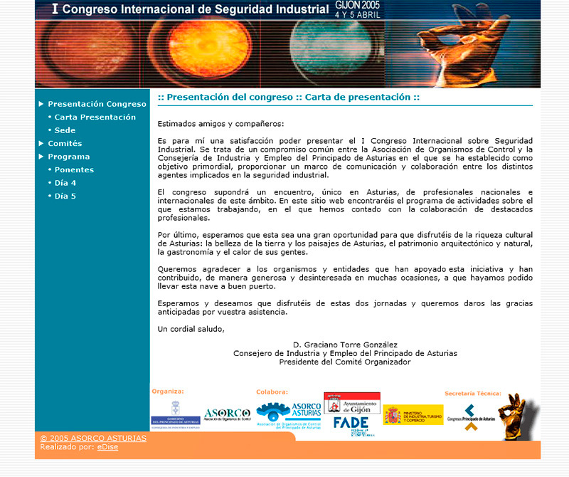 Congreso de Seguridad Industrial - Edise Soluciones: diseño y desarrollo de páginas Web