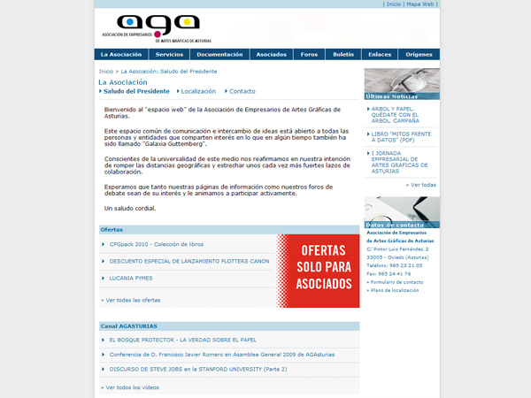 Asociación de Empresarios de Artes Gráficas de Asturias - Oviedo - Asturias - Edise Soluciones: diseño y desarrollo de páginas Web