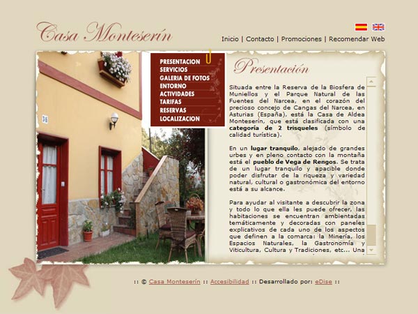 Casa Monteserín - Cangas del Narcea - Asturias - Edise Soluciones: diseño y desarrollo de páginas Web