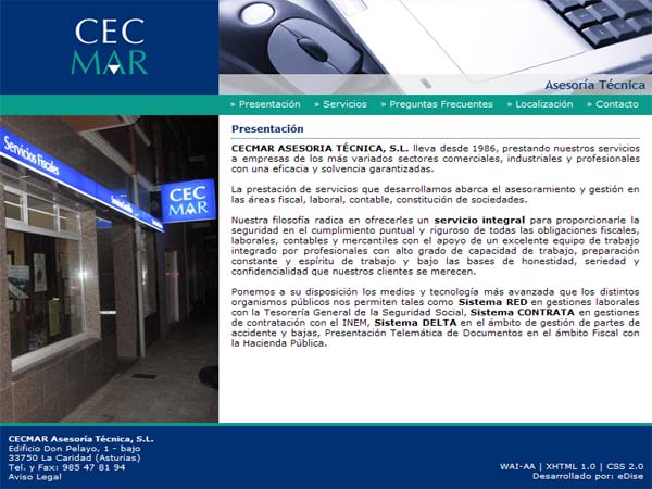 CECMAR - Asturias - Edise Soluciones: diseño y desarrollo de páginas Web