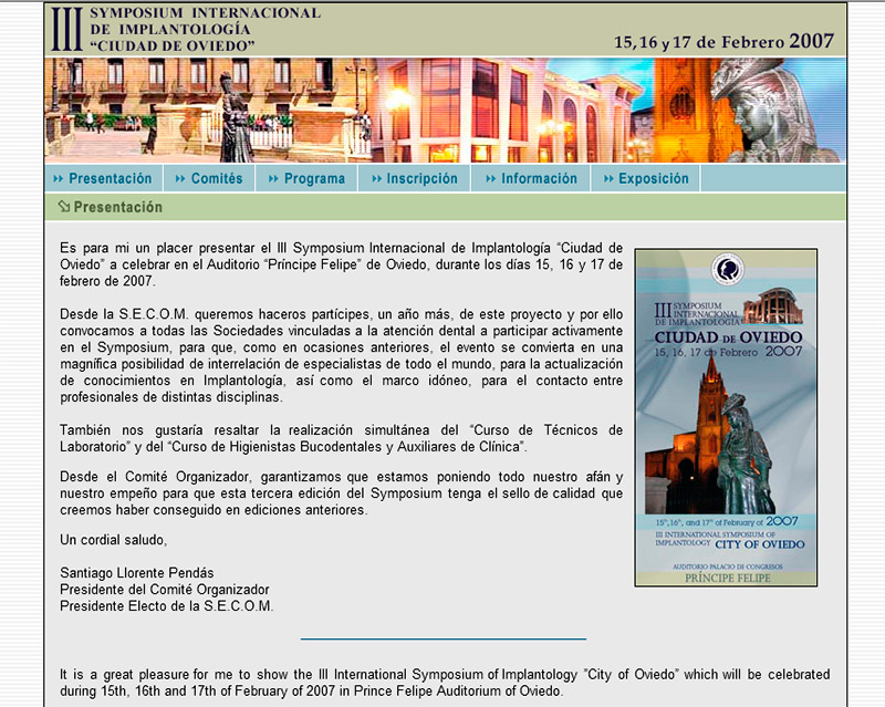 III Symposium Internacional de Implantología - Edise Soluciones: diseño y desarrollo de páginas Web