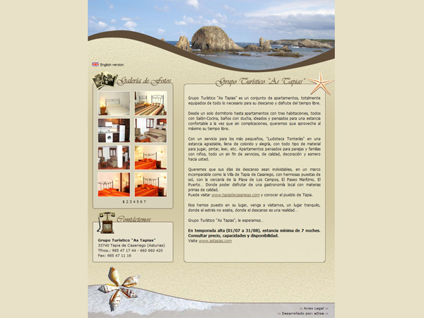Grupo Turístico As Tapias - Edise Soluciones: diseño y desarrollo de páginas Web