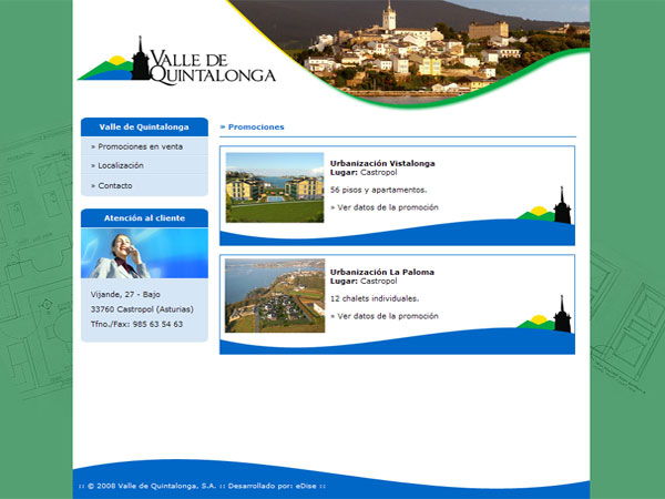 Página Web de Valle de Quintalonga - Castropol - Asturias - Edise Soluciones: diseño y desarrollo de páginas Web