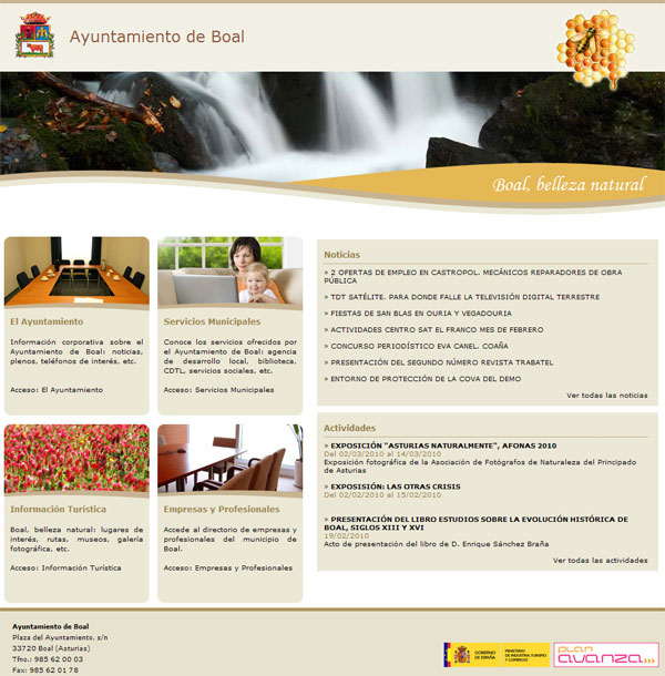 Ayuntamiento de Boal - Asturias - Edise Soluciones: diseño y desarrollo de páginas Web