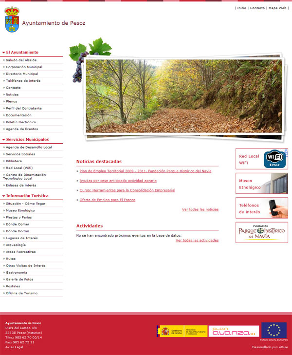 Ayuntamiento de Pesoz - Asturias - Edise Soluciones: diseño y desarrollo de páginas Web