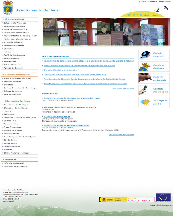 Ayuntamiento de Ibias - Asturias - Edise Soluciones: diseño y desarrollo de páginas Web