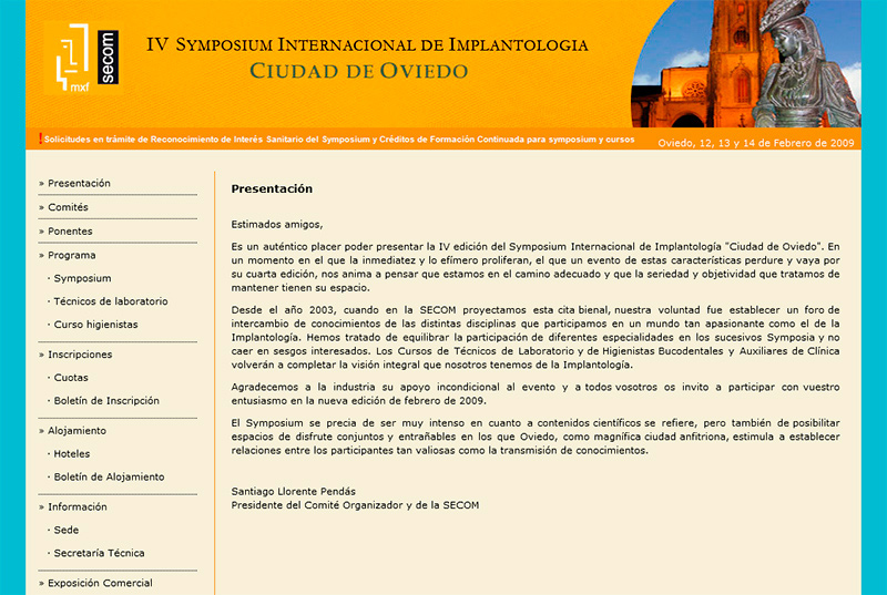 IV Symposium Internacional de Implantología - Edise Soluciones: diseño y desarrollo de páginas Web